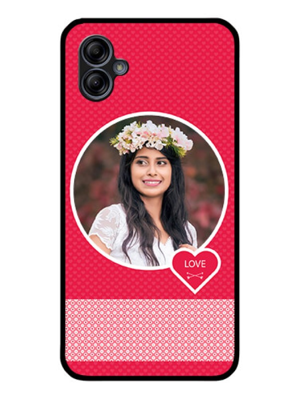Custom Galaxy A04e Personalised Glass Phone Case - Pink Pattern Design