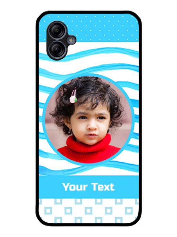 Custom Galaxy A04e Custom Glass Phone Case - Simple Blue Case Design