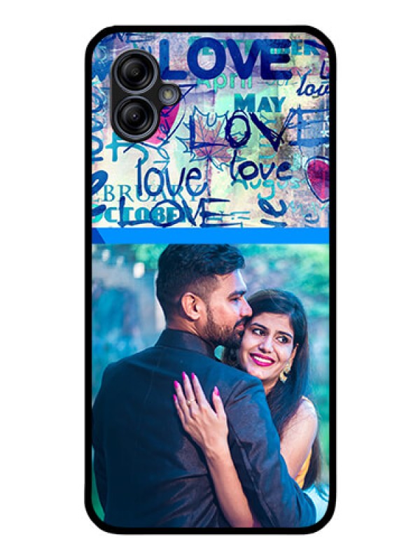 Custom Galaxy A04e Custom Glass Mobile Case - Colorful Love Design