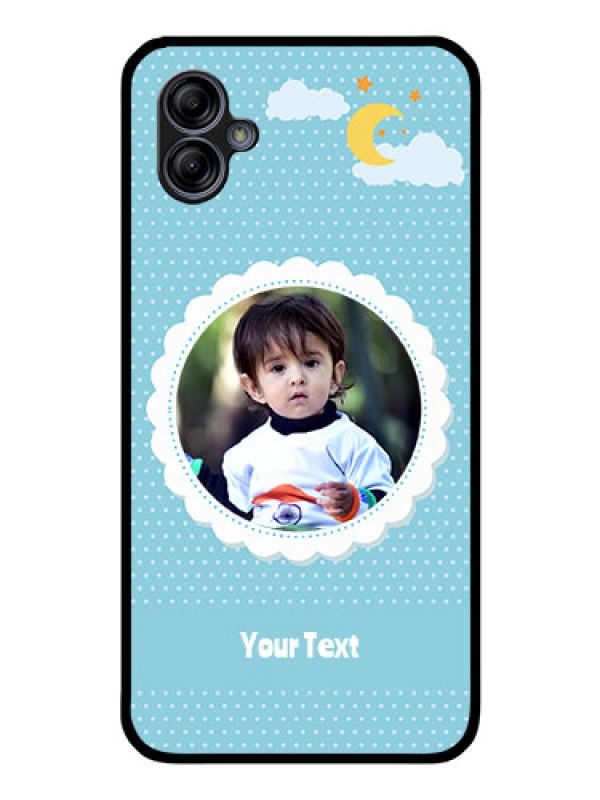 Custom Galaxy A04e Personalised Glass Phone Case - Violet Pattern Design