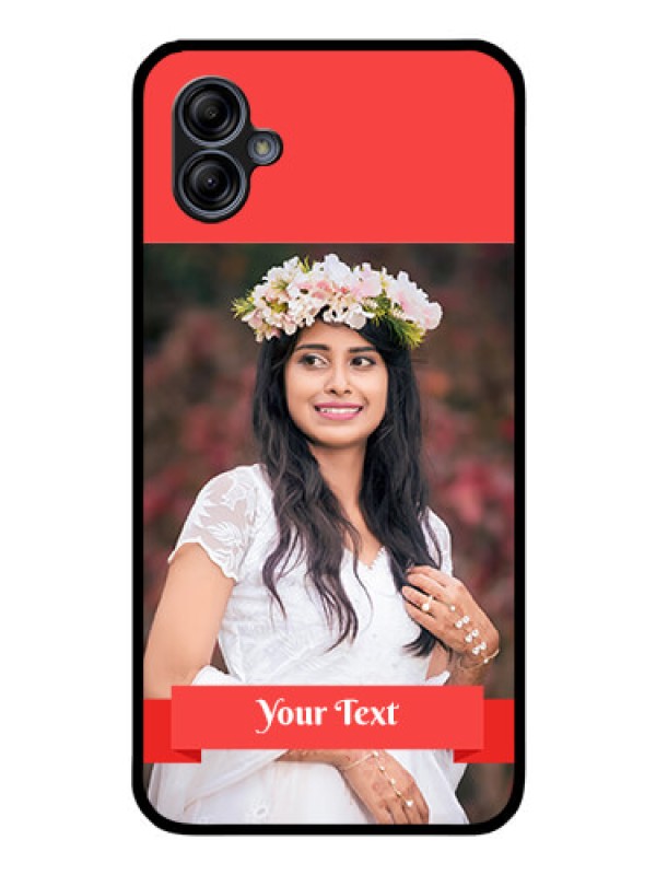 Custom Galaxy A04e Custom Glass Phone Case - Simple Red Color Design