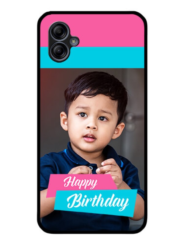Custom Galaxy A04e Personalized Glass Phone Case - Image Holder with 2 Color Design