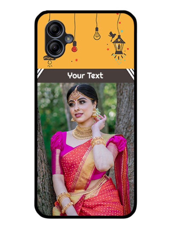 Custom Galaxy A04e Custom Glass Mobile Case - with Family Picture and Icons
