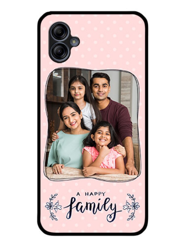 Custom Galaxy A04e Custom Glass Phone Case - Family with Dots Design
