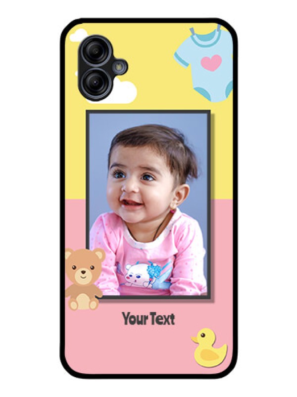 Custom Galaxy A04e Photo Printing on Glass Case - Kids 2 Color Design