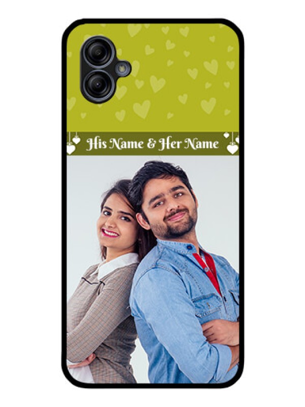Custom Galaxy A04e Custom Glass Phone Case - You & Me Heart Design