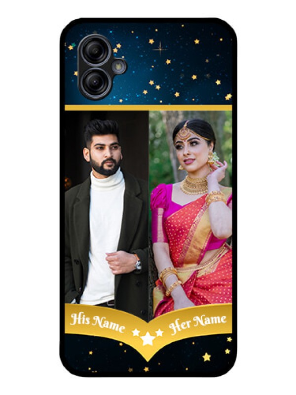 Custom Galaxy A04e Custom Glass Phone Case - Galaxy Stars Backdrop Design