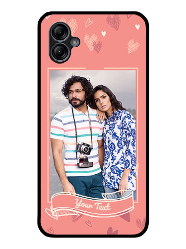 Custom Galaxy A04e Custom Glass Phone Case - Love doodle art Design