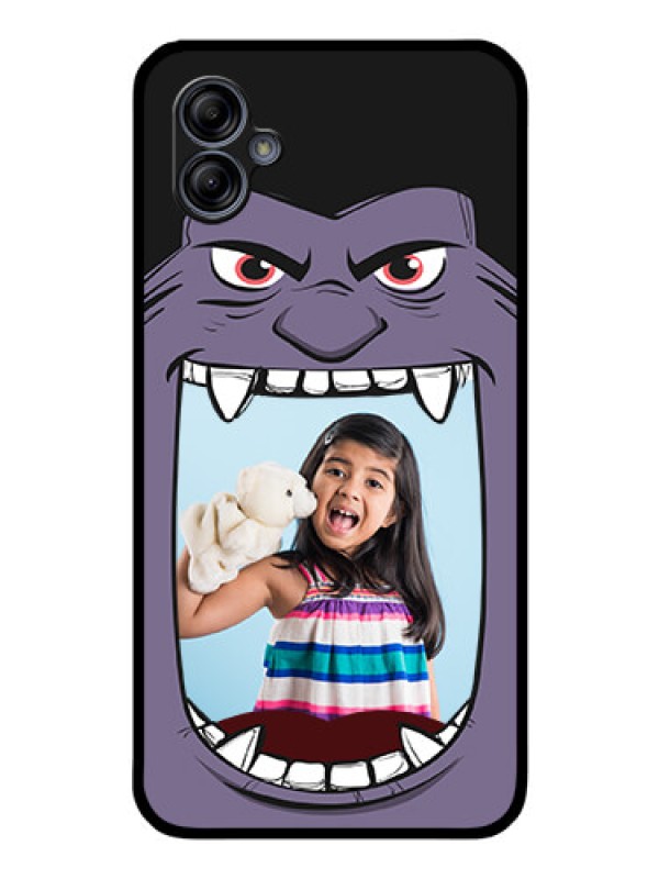 Custom Galaxy A04e Custom Glass Phone Case - Angry Monster Design