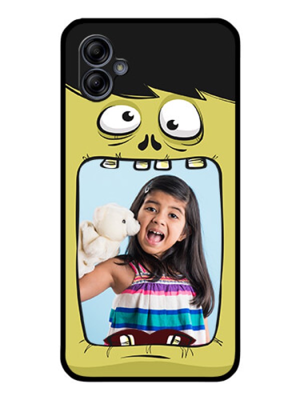 Custom Galaxy A04e Personalized Glass Phone Case - Cartoon monster back case Design