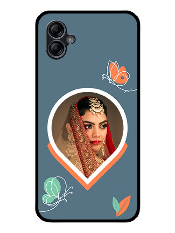Custom Galaxy A04e Custom Glass Mobile Case - Droplet Butterflies Design