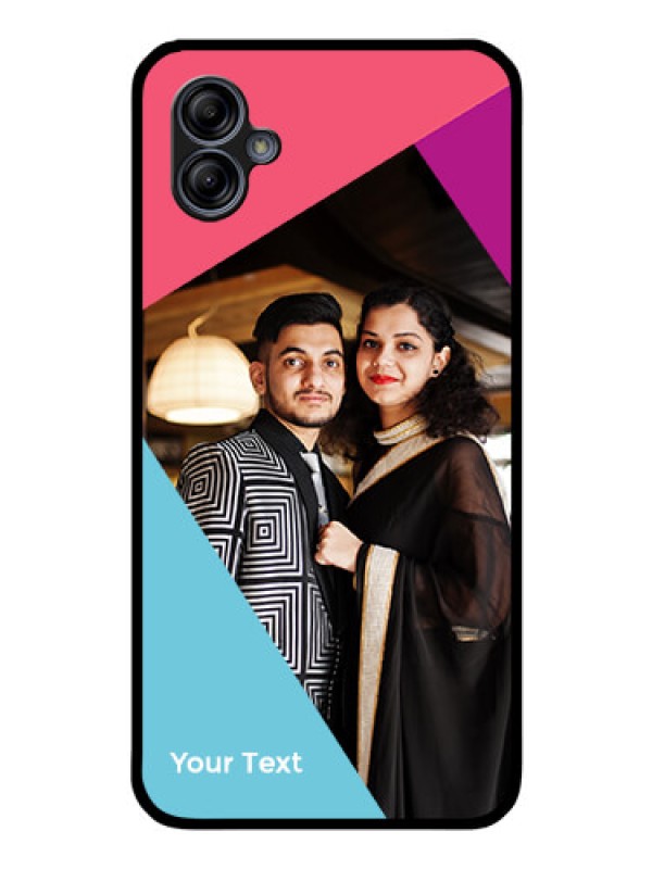 Custom Galaxy A04e Custom Glass Mobile Case - Stacked Triple colour Design