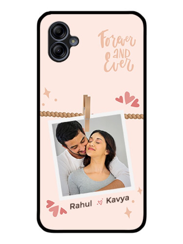 Custom Galaxy A04e Custom Glass Phone Case - Forever and ever love Design