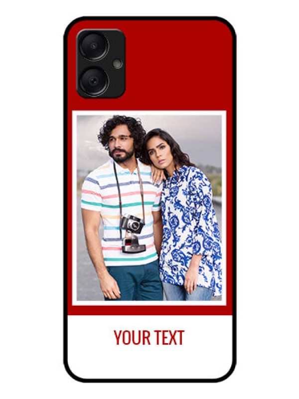 Custom Galaxy A05 Custom Glass Phone Case - Red Color Design