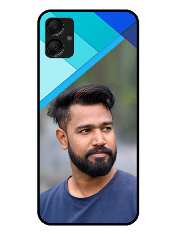 Custom Galaxy A05 Custom Glass Phone Case - Blue Pattern Design