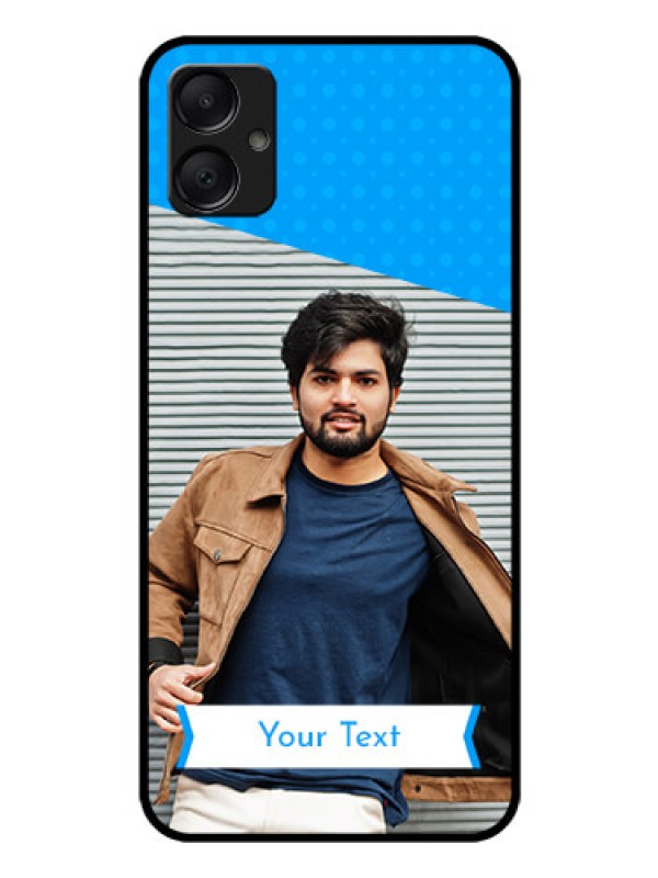 Custom Galaxy A05 Custom Glass Phone Case - Simple Blue Color Design