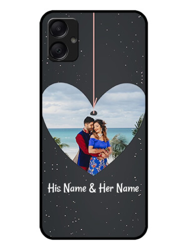 Custom Galaxy A05 Custom Glass Phone Case - Hanging Heart Design
