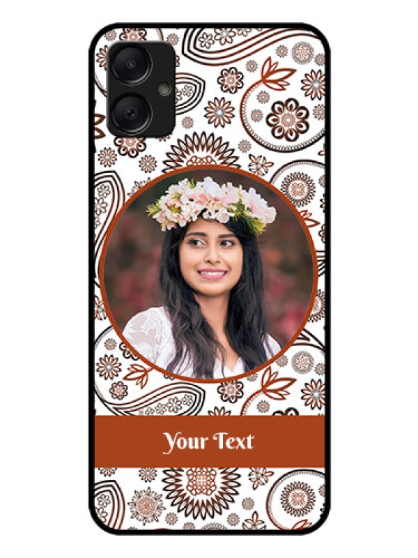 Custom Galaxy A05 Custom Glass Phone Case - Abstract Flower Design