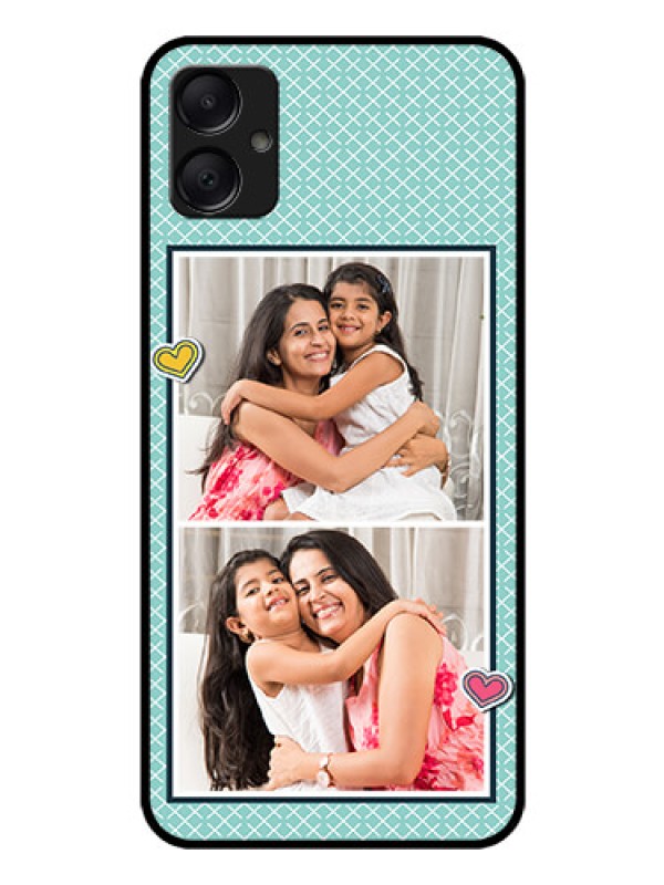 Custom Galaxy A05 Custom Glass Phone Case - 2 Image Holder With Pattern Design
