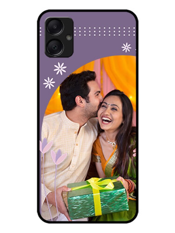 Custom Galaxy A05 Custom Glass Phone Case - Lavender Flowers Design