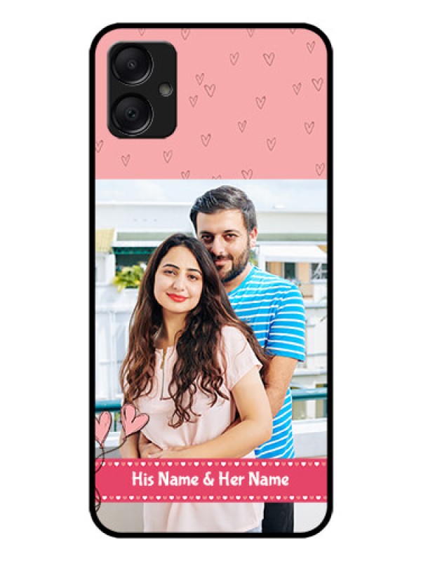 Custom Galaxy A05 Custom Glass Phone Case - Love Design Peach Color