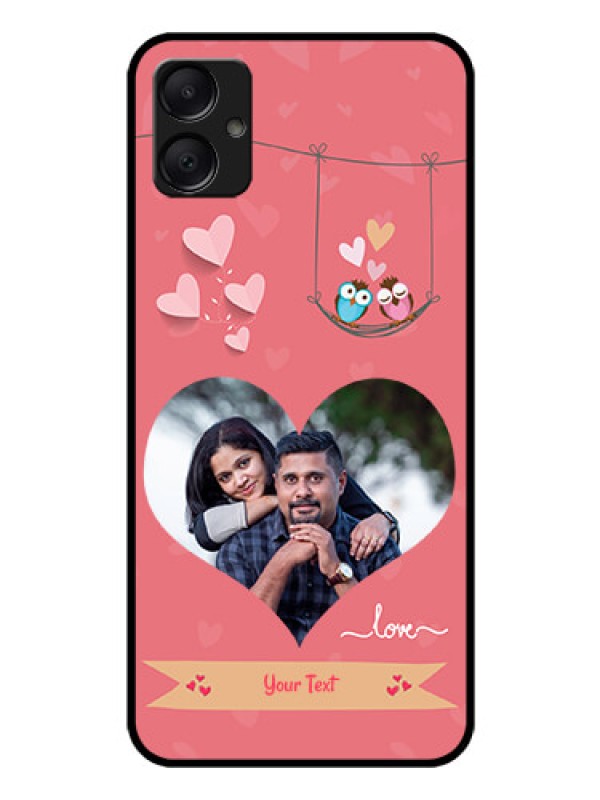 Custom Galaxy A05 Custom Glass Phone Case - Peach Color Love Design