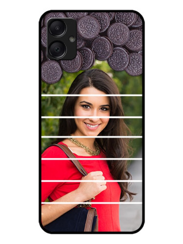 Custom Galaxy A05 Custom Glass Phone Case - With Oreo Biscuit Design