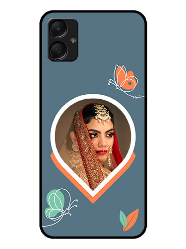 Custom Galaxy A05 Custom Glass Phone Case - Droplet Butterflies Design