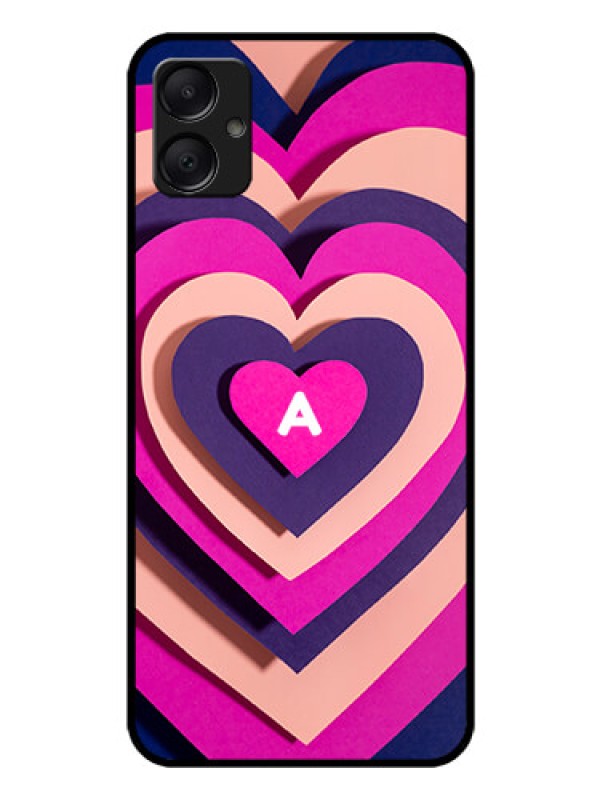 Custom Galaxy A05 Custom Glass Phone Case - Cute Heart Pattern Design