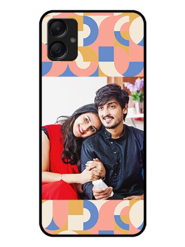 Custom Galaxy A05 Custom Glass Phone Case - Semi - Circle Maze Pattern Design