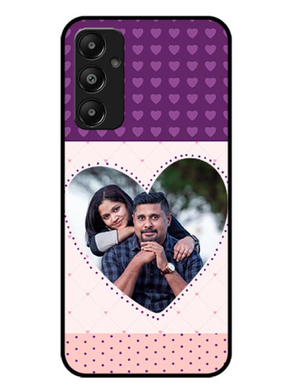 Custom Galaxy A05s Custom Glass Phone Case - Violet Love Dots Design