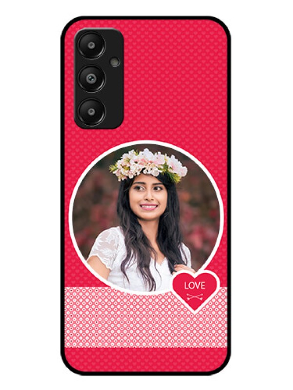 Custom Galaxy A05s Custom Glass Phone Case - Pink Color Pattern Design