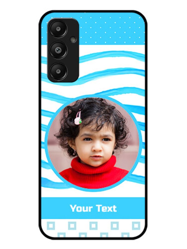 Custom Galaxy A05s Custom Glass Phone Case - Simple Blue Case Design