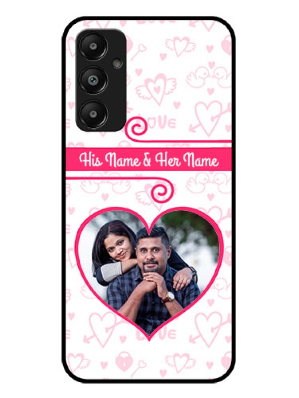 Custom Galaxy A05s Custom Glass Phone Case - Heart Shape Love Design