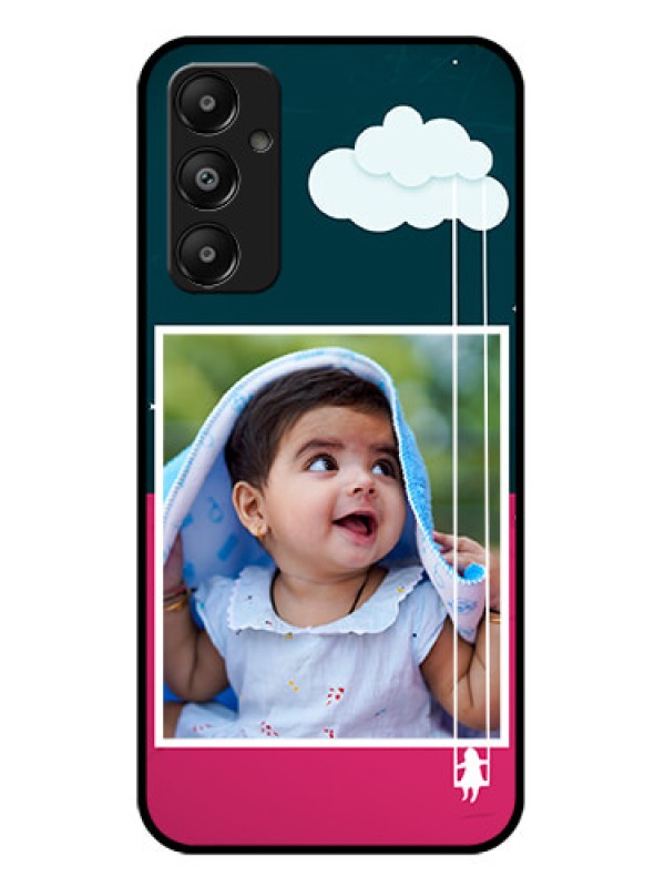 Custom Galaxy A05s Custom Glass Phone Case - Cute Girl With Cloud Design