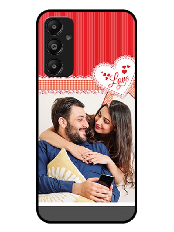 Custom Galaxy A05s Custom Glass Phone Case - Red Love Pattern Design