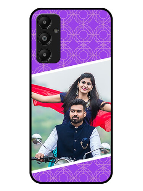 Custom Galaxy A05s Custom Glass Phone Case - Violet Color Pattern Design