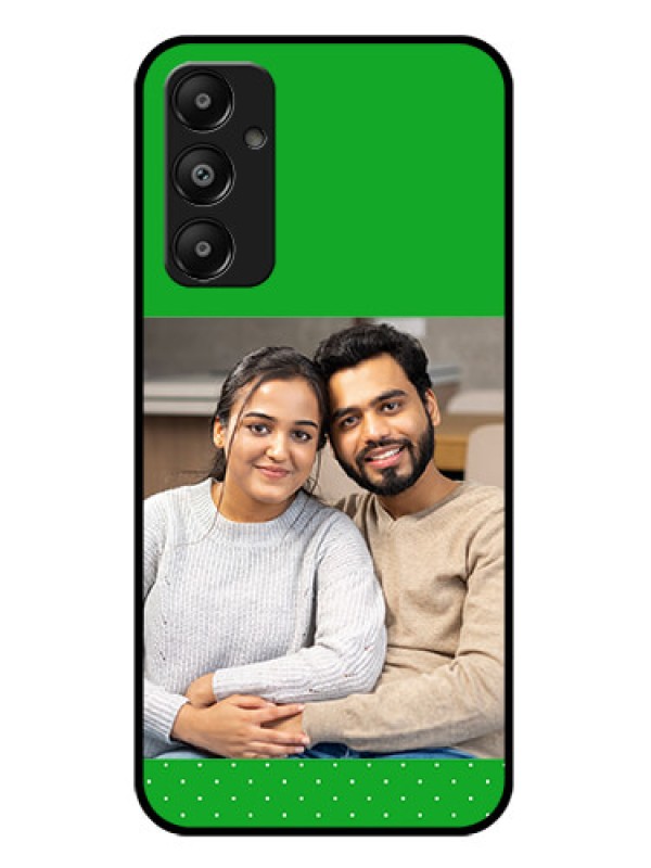 Custom Galaxy A05s Custom Glass Phone Case - Green Pattern Design