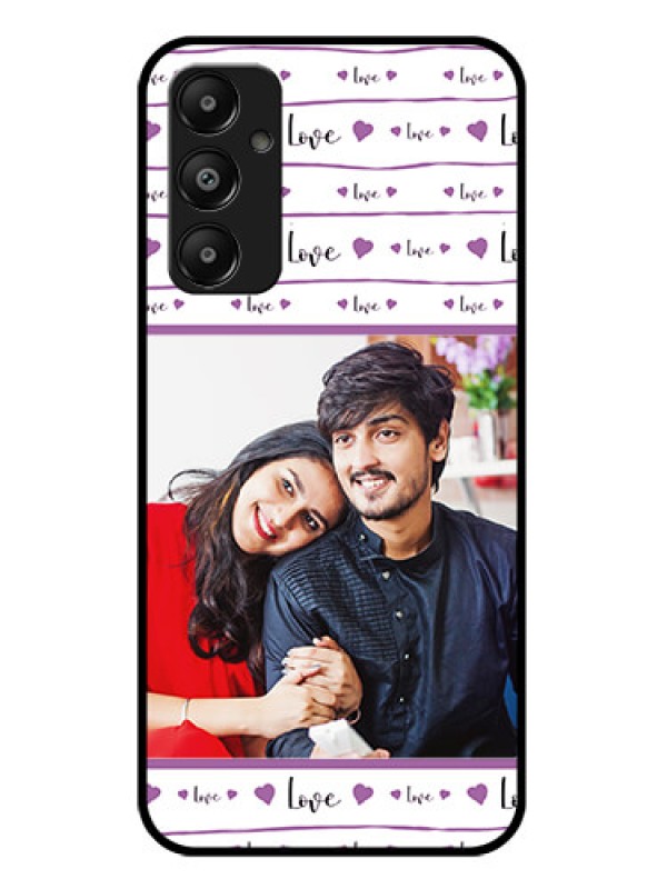 Custom Galaxy A05s Custom Glass Phone Case - Couples Heart Design