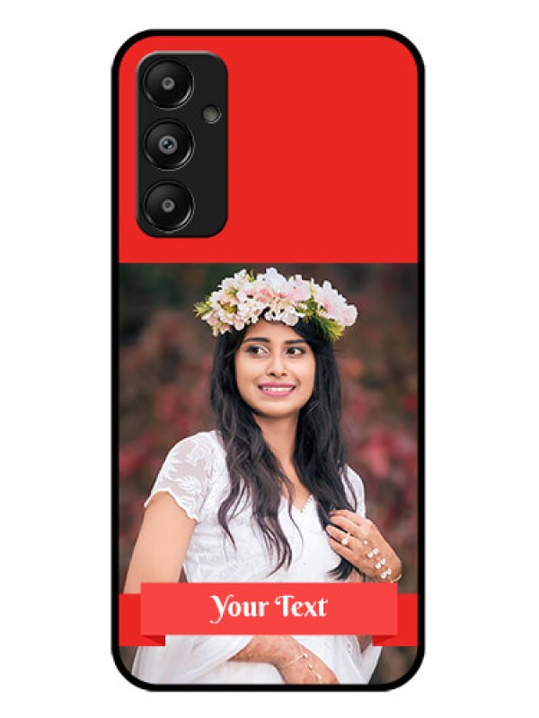 Custom Galaxy A05s Custom Glass Phone Case - Simple Red Color Design