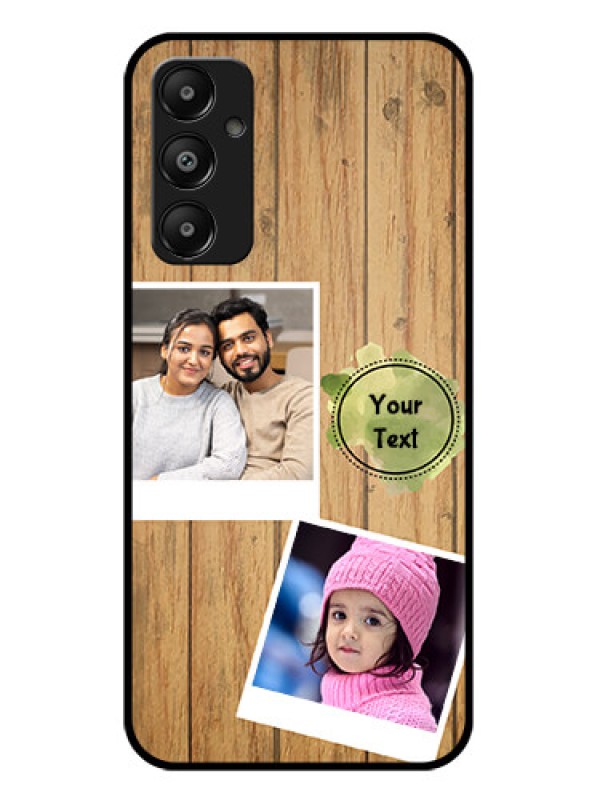 Custom Galaxy A05s Custom Glass Phone Case - Wooden Texture Design