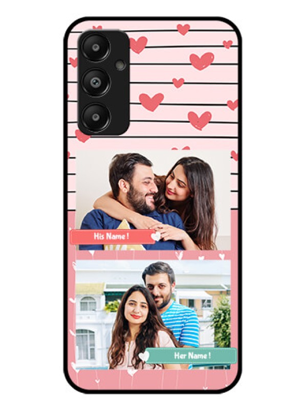 Custom Galaxy A05s Custom Glass Phone Case - Photo With Heart Design
