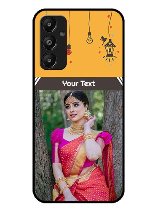 Custom Galaxy A05s Custom Glass Phone Case - With Family Picture And Icons