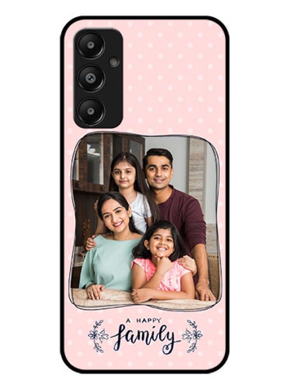 Custom Galaxy A05s Custom Glass Phone Case - Family With Dots Design