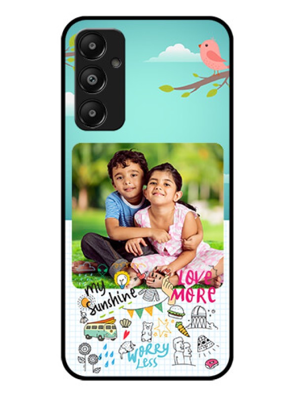 Custom Galaxy A05s Custom Glass Phone Case - Doodle Love Design