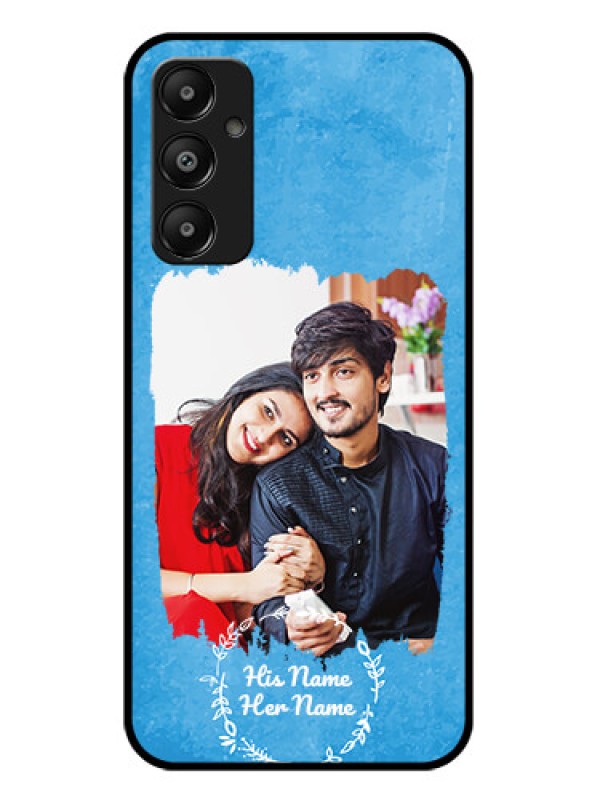 Custom Galaxy A05S Custom Glass Phone Case - Blue Color Vintage Design
