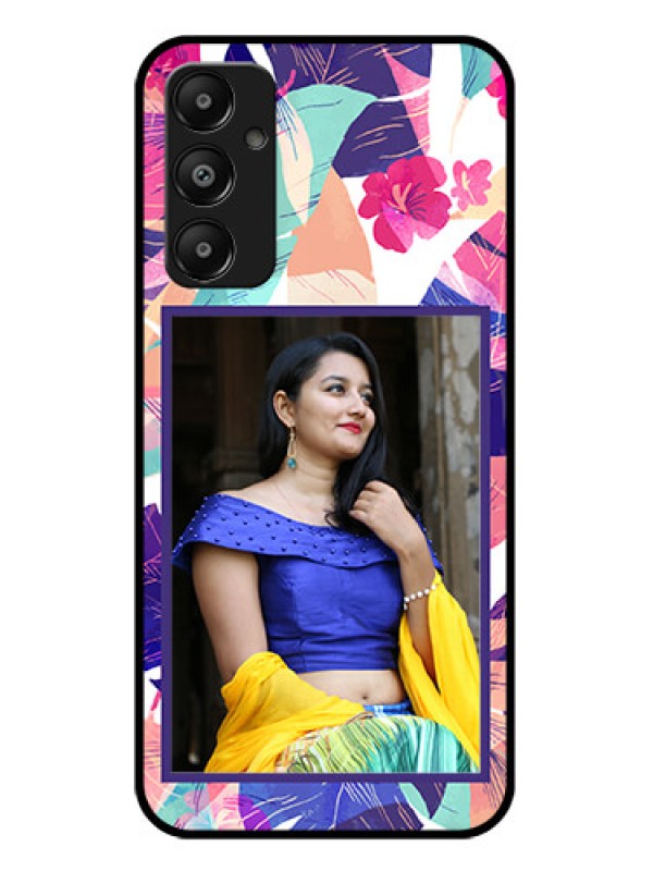 Custom Galaxy A05s Custom Glass Phone Case - Abstract Floral Design