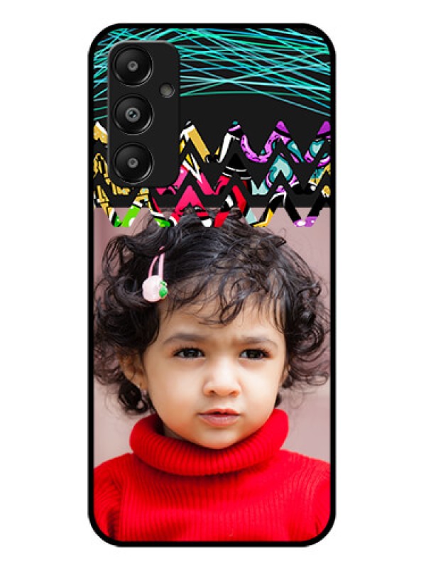Custom Galaxy A05s Custom Glass Phone Case - Neon Abstract Design