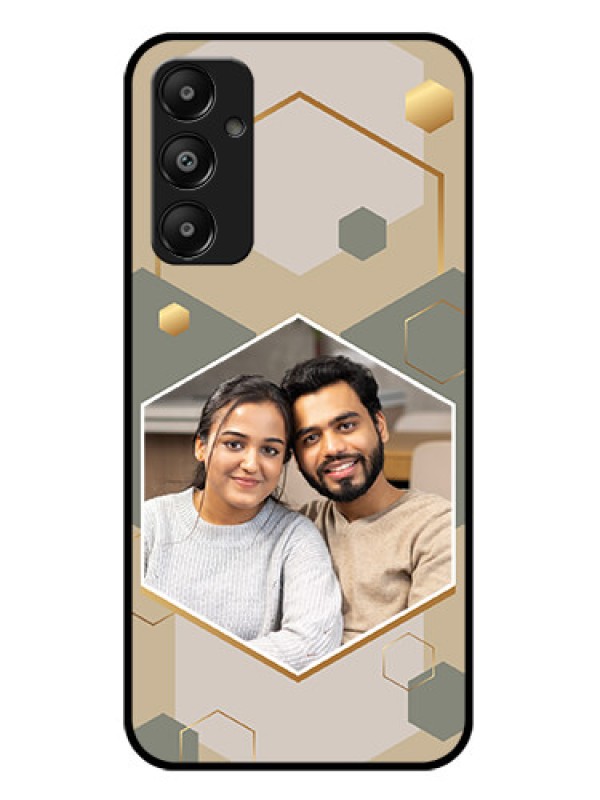 Custom Galaxy A05s Custom Glass Phone Case - Stylish Hexagon Pattern Design