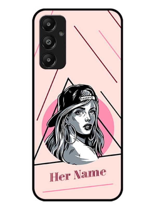 Custom Galaxy A05s Custom Glass Phone Case - Rockstar Girl Design